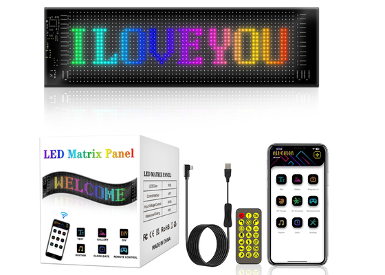 Ứng dụng điều khiển bảng hiệu LED 20 * 64 Dễ dàng USB có thể lập trình thông điệp cuộn tùy chỉnh Dấu hiệu ô tô màn hình kỹ thuật số