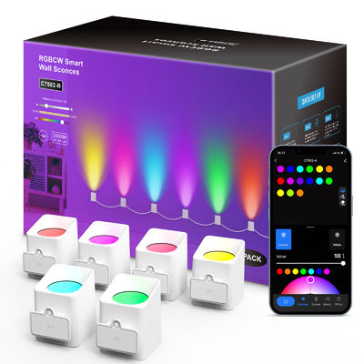 Điều khiển Bluetooth Địa chỉ RGBCW Smart Wall Sconces / Eave Đèn Cho Trang trí Giáng sinh