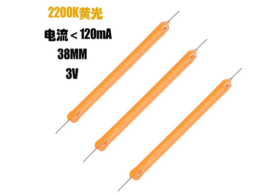 Dc3v 38MM COB LED Filament 2200k 2700K 6500K Các bộ phận bóng đèn sợi gốm