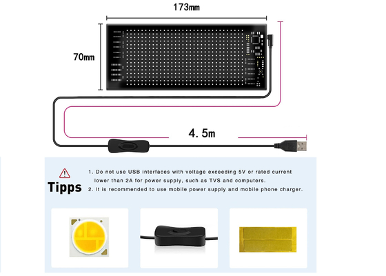 Bảng biển LED linh hoạt 16 * 32 App Control Bảng hiển thị thông điệp có thể lập trình Bảng hiển thị xe hơi linh hoạt
