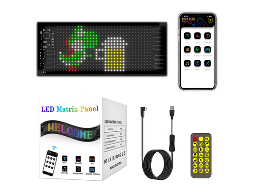 Bảng biển LED linh hoạt 16 * 32 App Control Bảng hiển thị thông điệp có thể lập trình Bảng hiển thị xe hơi linh hoạt