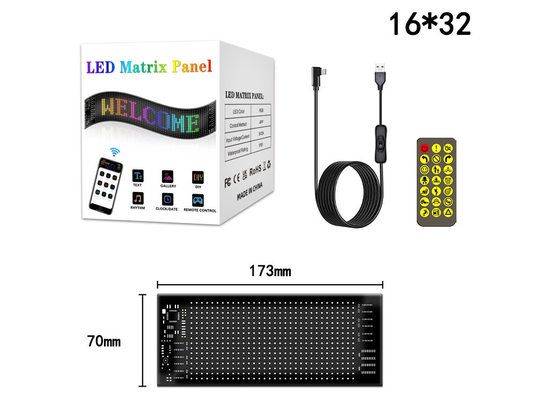 Bảng biển LED linh hoạt 16 * 32 App Control Bảng hiển thị thông điệp có thể lập trình Bảng hiển thị xe hơi linh hoạt
