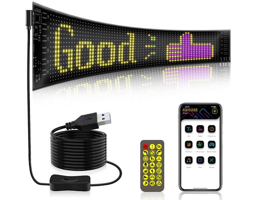 16 * 64 Màn hình LED linh hoạt màn hình ngoài trời Bảng chống nước Cửa sổ xe ô tô LED Bảng quảng cáo mềm