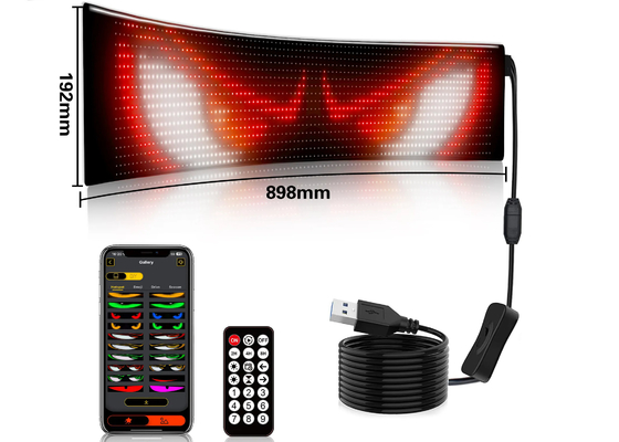 5VDC USB / 2A Super Truck Demon Eye màn hình mềm LED APP Bluetooth lập trình màn hình quảng cáo xe ô tô Evil Eyes