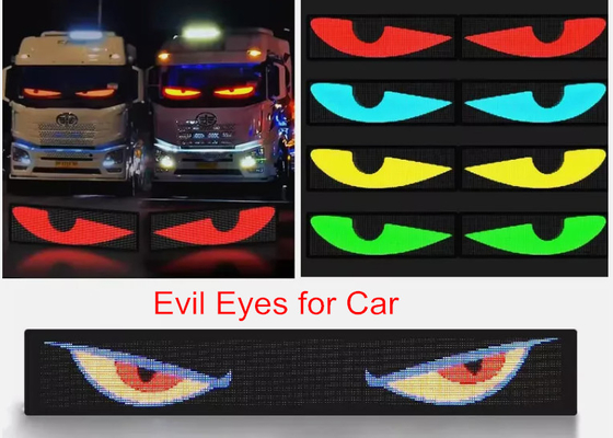 5VDC USB / 2A Super Truck Demon Eye màn hình mềm LED APP Bluetooth lập trình màn hình quảng cáo xe ô tô Evil Eyes