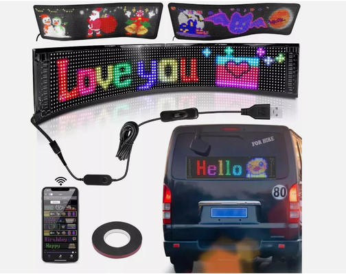 5VDC USB / 2A Super Truck Demon Eye màn hình mềm LED APP Bluetooth lập trình màn hình quảng cáo xe ô tô Evil Eyes