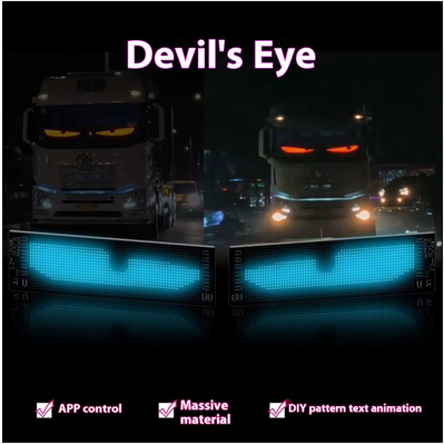 Smart Car Sticker 120x595mm RGB Động lực LED Truck Demon Eye Light Cho màn hình thông minh ngoài trời IP65