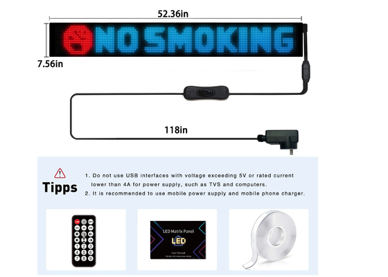 Điều khiển từ xa RGB hiển thị có thể lập trình, cửa sổ cửa hàng quảng cáo màn hình mềm LED
