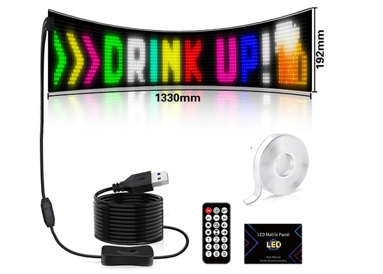 Điều khiển từ xa RGB hiển thị có thể lập trình, cửa sổ cửa hàng quảng cáo màn hình mềm LED