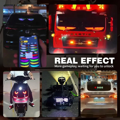 5VDC USB / 2A đèn pha Đỏ Devil Eye Truck kính chắn gió LED Sign Demon Eye Led đèn pha cho xe máy