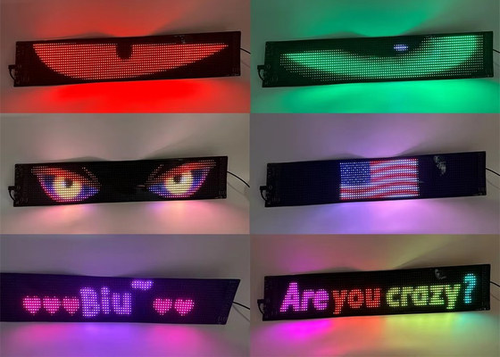 Biểu tượng hoạt hình LED chế độ tùy chỉnh cho xe tải 5VDC USB / 2A Scrolling Text 120x595mm Màn hình hiển thị