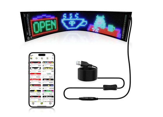 Truck Devil Eye màn hình LED đèn xe tải Đèn Đèn Động lực Đèn Đèn Đèn Smart Car Sticker Đường viền Đèn Đèn có thể lập trình cho kính chắn gió xe tải