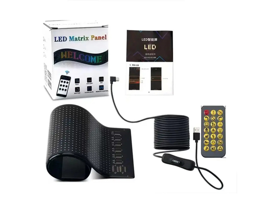 5VDC USB / 2A 37x8.5cm màn hình ma trận LED Bảng điều khiển xe hơi linh hoạt Pixel có thể lập trình Chuyển hướng quảng cáo cho bản đồ hoạt hình DIY