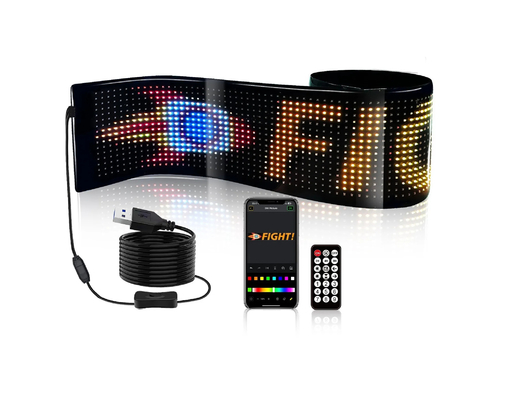 5VDC USB / 2A 37x8.5cm màn hình ma trận LED Bảng điều khiển xe hơi linh hoạt Pixel có thể lập trình Chuyển hướng quảng cáo cho bản đồ hoạt hình DIY