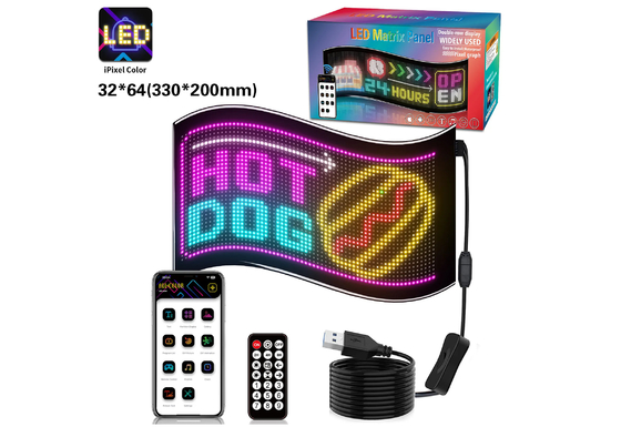 32 * 64 Xe Truack dẫn ma trận Pixel Panel Diy RGB Ứng dụng + điều khiển từ xa Đèn chỉ thị Devil Eye có thể lập trình