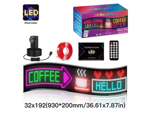 32*192 Hai hàng có thể lập trình LED Display Trucks Animation tương tác màn hình linh hoạt phía trước cửa sổ phía sau