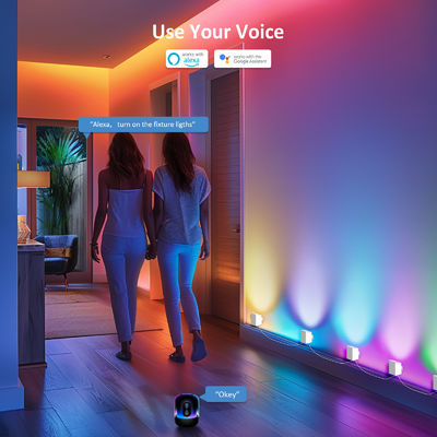 Điều khiển Bluetooth Địa chỉ RGBCW Smart Wall Sconces / Eave Đèn Cho Trang trí Giáng sinh