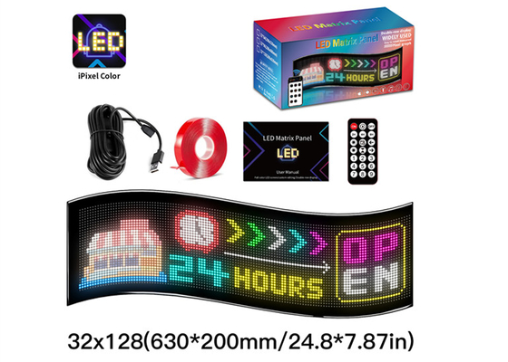 32*128 LED bảng quảng cáo bảng hiệu hình ảnh động bảng LED với điều khiển từ xa ứng dụng